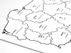 Magnetyczna tablica suchościeralna mapa Polski z podziałem na województwa 238 - Wzór graficzny. Mapa przedstawia kontury