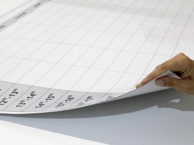 Tablica suchościeralna magnetyczna 040 plan tygodnia - Wzór graficzny. Prosta siatka z podziałem na dni i godziny