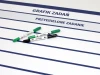 Grafik zadań tablica lean suchościeralna 107 - Wzór graficzny. Biała tablica z niebieskimi liniami i napisami