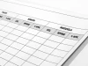 Magnetyczna tablica suchościeralna lean 070 tygodniowa karta produkcji - Wzór graficzny. Prosta siatka z kolumnami