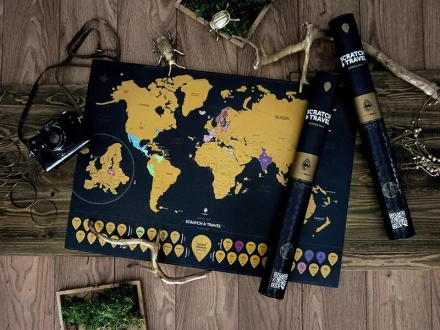 Mapa zdrapka świat scratch&travel