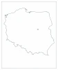 Nakładka magnetyczna suchościeralna mapa Polski konturowa 02 - Wzór graficzny. Kontur Polski z wyraźnymi liniami, na białym