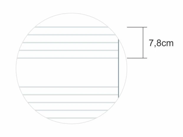 Nakładka magnetyczna suchościeralna pięciolinia 03 - Wzór graficzny. Grafika przedstawia pięć poziomych linii na białym tle