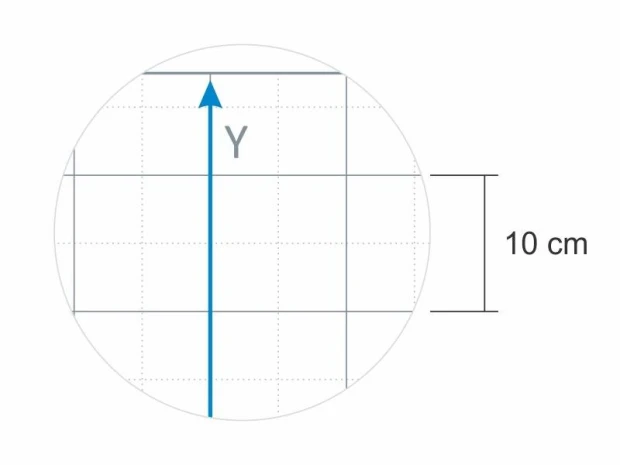 Nakładka magnetyczna suchościeralna układ współrzędnych 09 - Wzór graficzny. Grafika przedstawia siatkę z osiami X i Y
