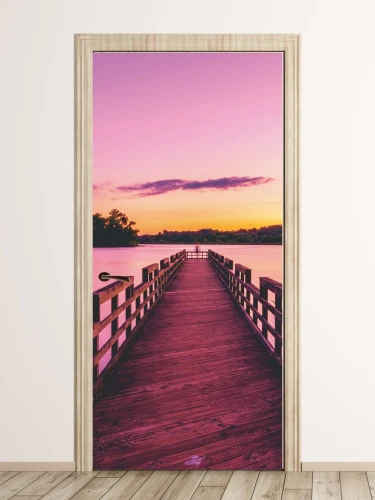 Fototapeta na drzwi pomost w zachodzącym słońcu FP 3178