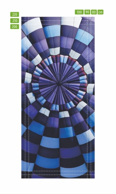 Fototapeta na drzwi czasza balonu FP 5817 - Wzór graficzny. Grafika przedstawia spiralnie ułożone pasy w odcieniach