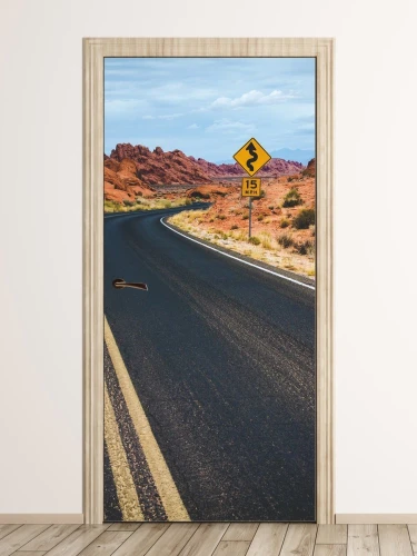 Fototapeta na drzwi droga przez prerię FP 2263 D