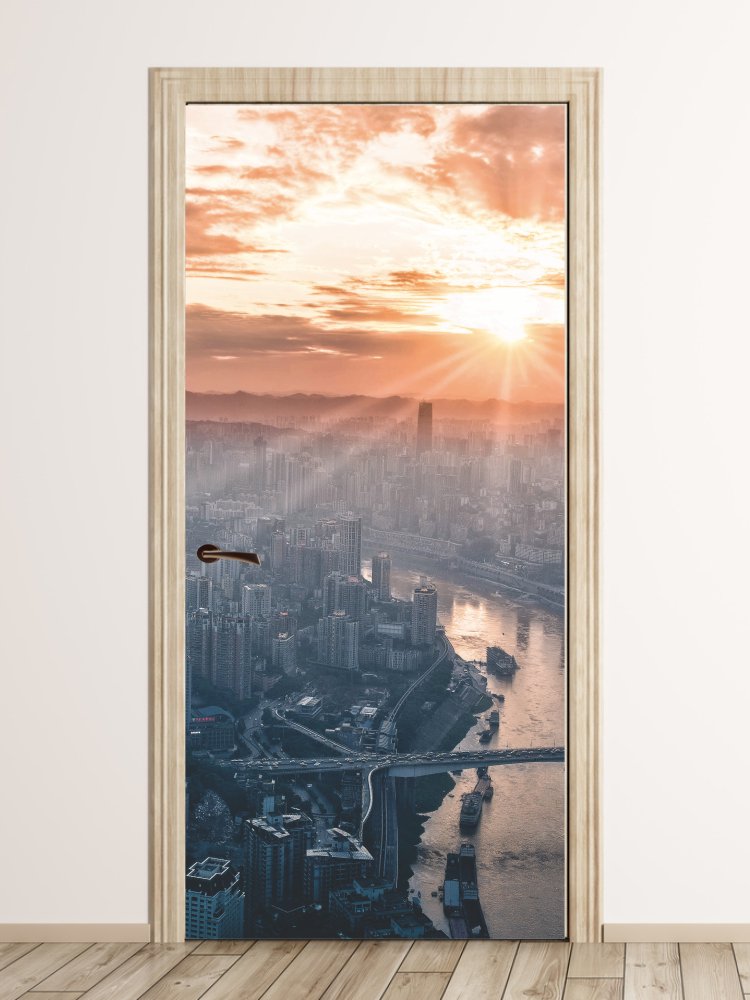 Fototapeta naklejka na drzwi miasto z lotu ptaka FP 5672