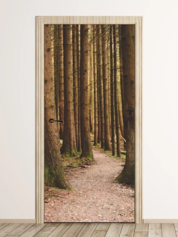 Fototapeta na drzwi w gęstym lesie FP 6033 - Aranżacja w nowoczesnym wnętrzu. Ściany w jasnych odcieniach