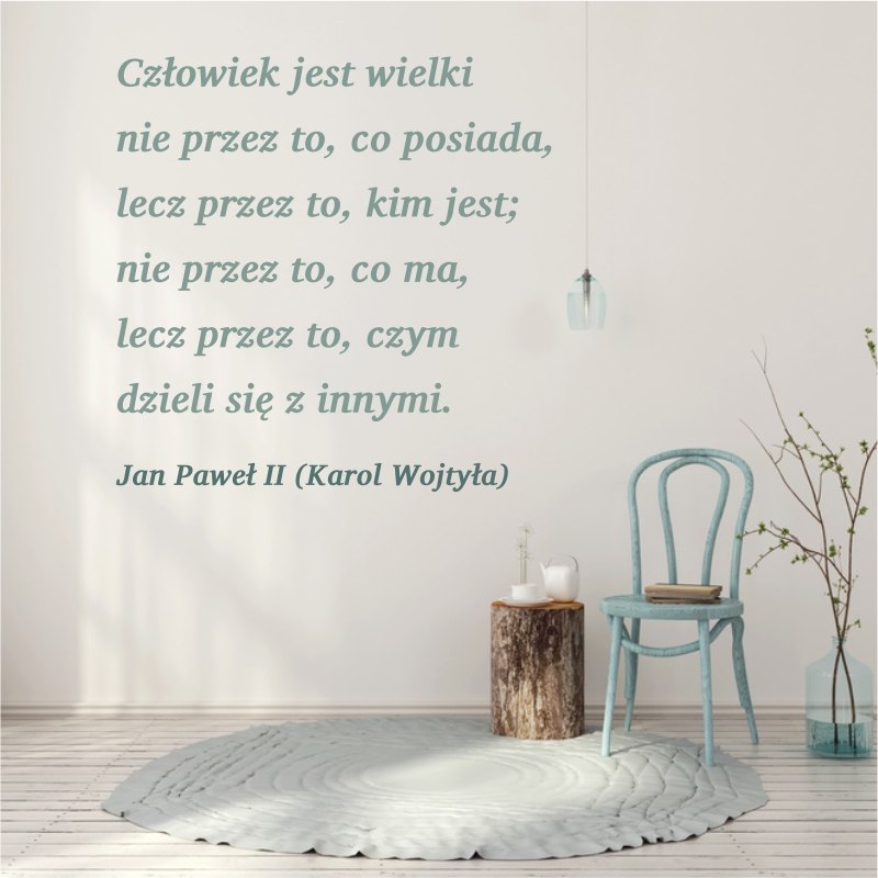 Szablon malarski cytat: Czlowiek jest wielki 1962