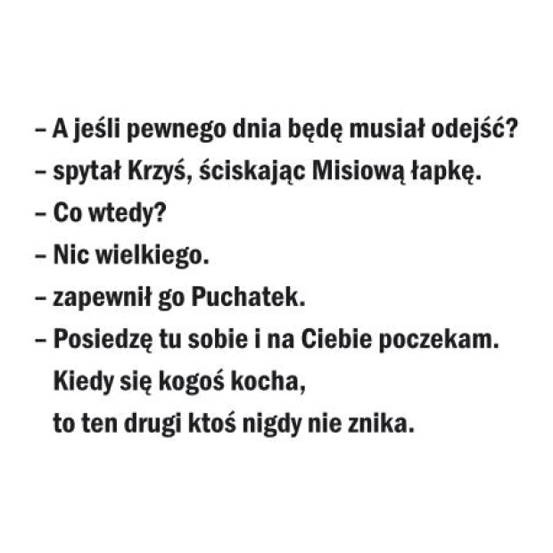 Szablon malarski cytat Kubuś Puchatek 1966 - Wzór graficzny. Tekst w formie prostokątów, zróżnicowane linie, różne wielkości