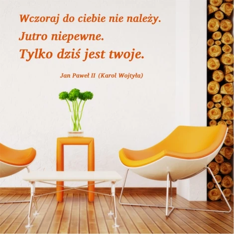 Szablon na ścianę cytat: Wczoraj do ciebie nie należy 1937 - Wzór graficzny. Tekst w trzech linijkach, różne rozmiary