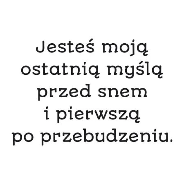 Szablon na ścianę jesteś moją ostatnią myślą przed snem 1955 - Wzór graficzny. Tekst w stylu ręcznego pisma z wyraźnymi