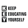 Szablon na ścianę KEY: Keep educating yourself 1953 - Wzór graficzny. Kształty prostokątów z literami w pionie i poziomie