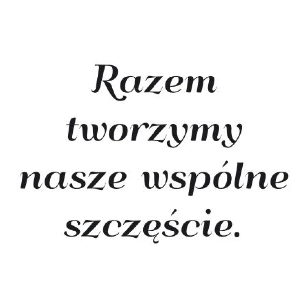 Szablon na ścianę sentencja: Razem tworzymy szczęście 1967 - Wzór graficzny. Kształty liter w stylu kaligraficznym, układ