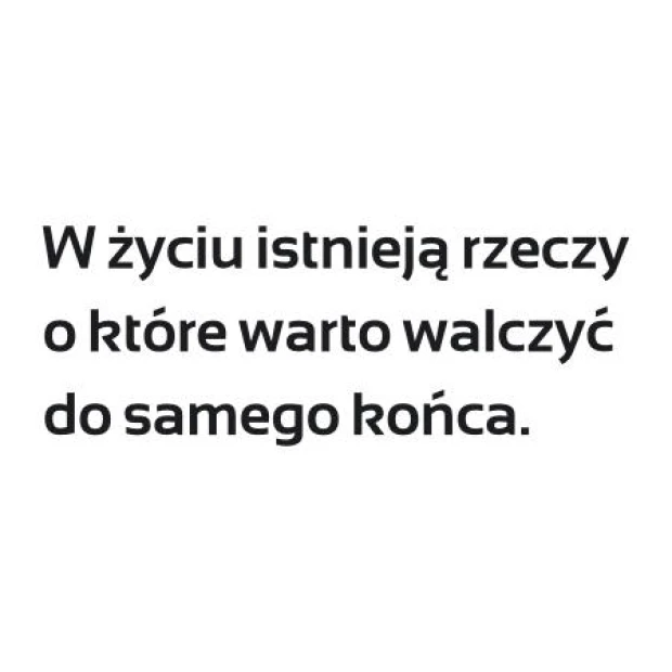 Szablon na ścianę sentencja: W życiu istnieją rzeczy 1973 - Wzór graficzny. Tekst w dużych, wyraźnych literach, w prostym