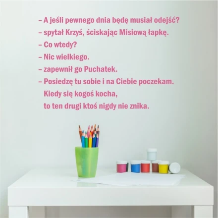 Szablon malarski cytat Kubuś Puchatek 1966