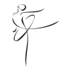 Szablon na ścianę balet 2028 - Wzór graficzny. Postać baletnicy w dynamicznej pozie z długimi liniami i krzywymi