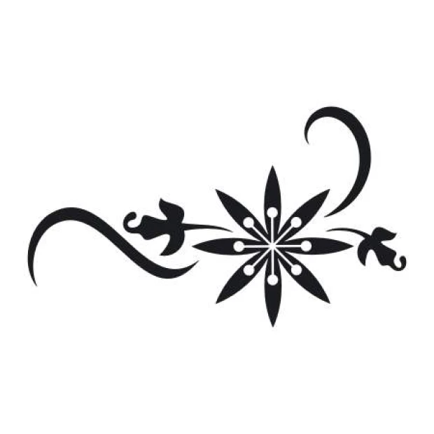 Szablon na ścianę ornament 2129 - Wzór graficzny. Wzór z kwiatami i spiralnymi liniami, symetryczny i złożony