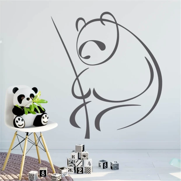 Szablon na ścianę panda 2006 - Aranżacja w pokoju dziecięcym. Jasne ściany z minimalistycznymi meblami