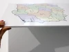 Tablica suchościeralna mapa Polski z podziałem na województwa 238 - Wzór graficzny. Mapa z kolorowymi województwami