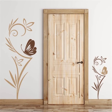 Szablon na ścianę kwiaty motyl 2089