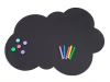 Tablica magnetyczna dla dzieci kredowa chmura 154 - Wzór graficzny. Kształt chmury z kolorowymi magnesami i kredkami