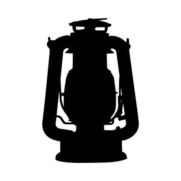 Naklejka na ścianę lampa 2247 - Wzór graficzny. Grafika przedstawia czarny kształt lampy na białym tle