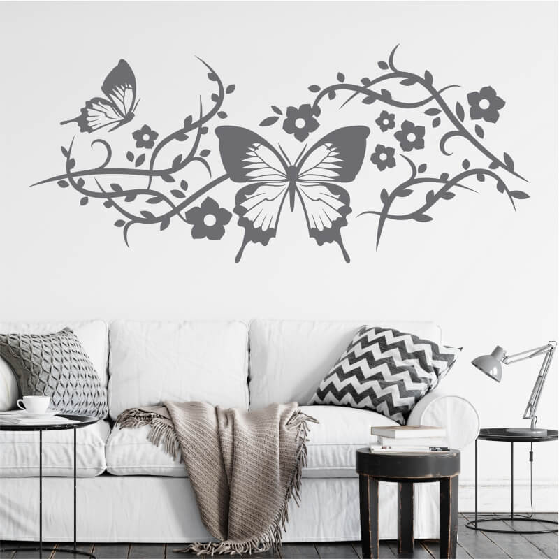 Szablon malarski kwiaty motyl 0902
