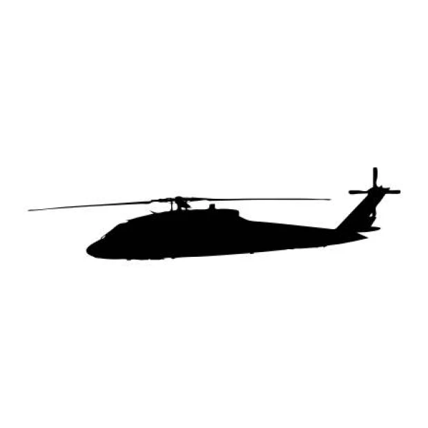 Naklejka na ścianę helikopter 2299 - Wzór graficzny. Silhouette helikoptera z wirnikiem na górze