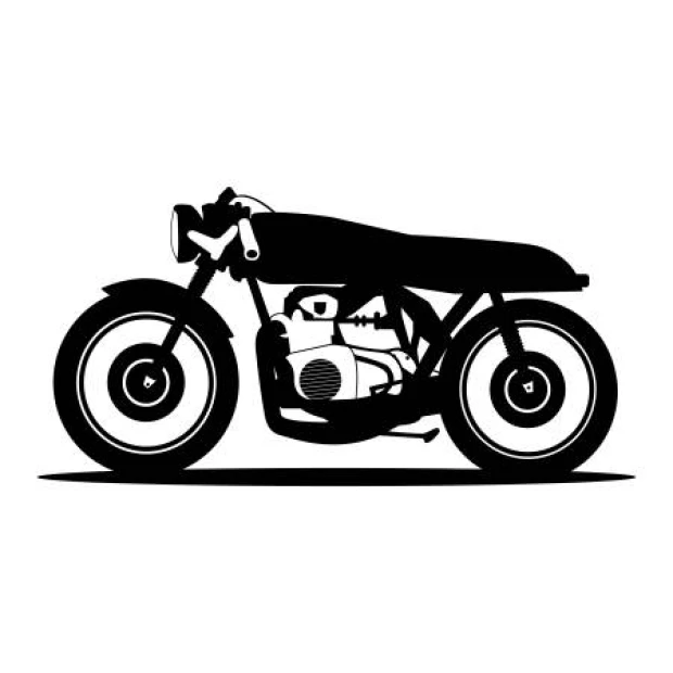 Naklejka na ścianę motocykl 2328 - Wzór graficzny. Motocykl w profilu, z wyraźnymi kształtami i detalami silnika