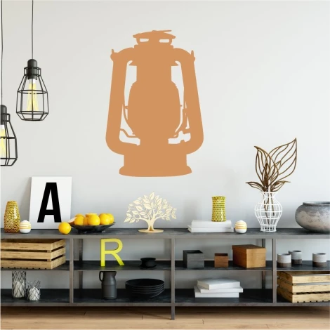 Naklejka na ścianę lampa 2247 - Aranżacja w salonie. Ściany w jasnym kolorze, meble w odcieniach brązu