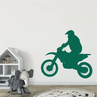 Naklejka na ścianę motocykl 2314 - Aranżacja w pokoju dziecięcym. Ściany w jasnych kolorach, minimalistyczne meble