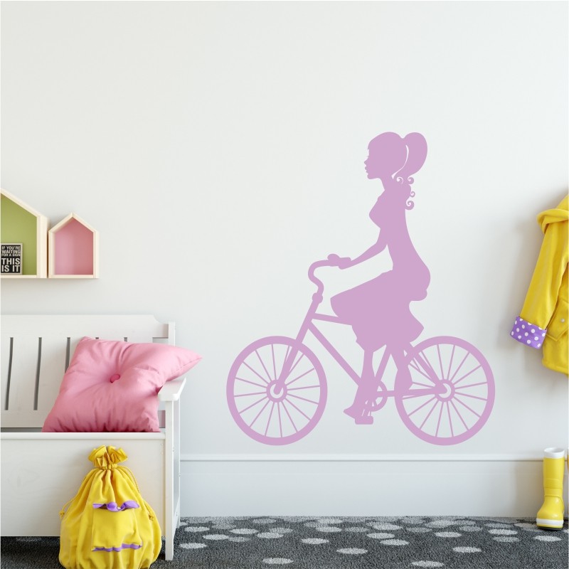 Naklejka na ścianę rowerzystka 2326
