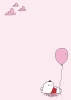 Tablica dla dzieci suchościeralna mały miś 313 - Wzór graficzny. Na różowym tle leży miś z balonem, obok chmurki