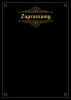 Tablica kredowa Zapraszamy 046 - Wzór graficzny. Czarny prostokąt z napisem Zapraszamy w górnej części, ozdobiony złotymi