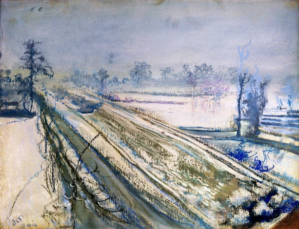 Reprodukcja Widok na Kopiec kościuszki z atelier artysty, Stanisław Wyspiański - Wzór graficzny. Obraz przedstawia krajobraz