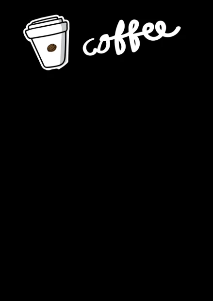 Tablica kredowa coffee 058 - Wzór graficzny. Grafika przedstawia filiżankę kawy oraz napis coffee w stylu ręcznego pisma