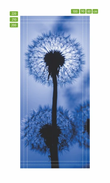 Fototapeta naklejka na drzwi dmuchawce FP 6312 - Wzór graficzny. Dwie dmuchawce na niebieskim tle, z wyraźnymi detalami