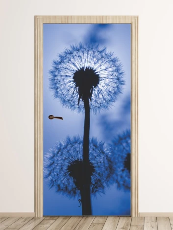 Fototapeta naklejka na drzwi dmuchawce FP 6312 - Wzór graficzny. Dwie dmuchawce na niebieskim tle, z wyraźnymi detalami