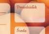 Tablica magnetyczna suchościeralna plan tygodnia morele 345 - Wzór graficzny. Okrągłe kształty w odcieniach moreli i bieli