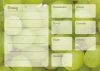 Tablica suchościeralna plan tygodnia winogrona 347 - Wzór graficzny. Zielone winogrona w tle, z miejscami na notatki