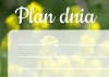 Plan dnia tablica suchościeralna mak 363 - Wzór graficzny. Na tle kwiatów znajduje się napis oraz linie do pisania