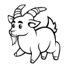 Szablon do malowania dla dzieci koziołek 2411 - Wzór graficzny. Wzór przedstawia koziołka z dużymi uszami, zakrzywionymi