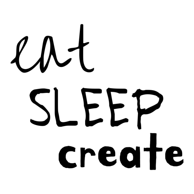 Naklejka na ścianę Eat sleep create 2423 - Wzór graficzny. Tekst w różnych stylach, z wyraźnymi literami