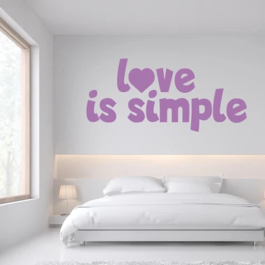 Naklejka na ścianę Love is simple 2431 - Aranżacja w sypialni. Ściany w jasnym kolorze, minimalistyczne meble