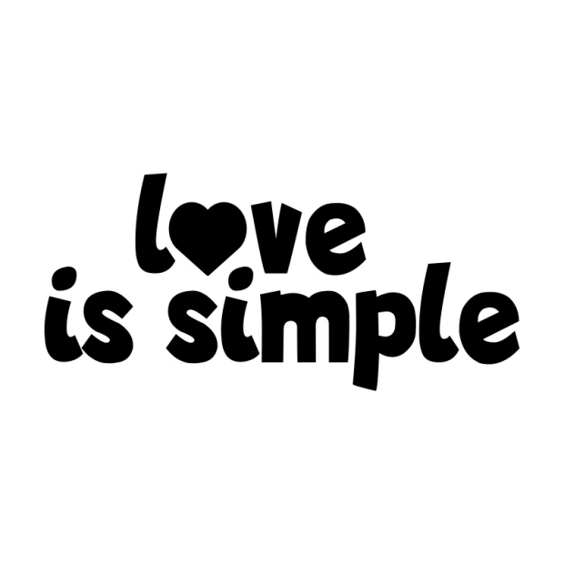 Szablon malarski Love is simple 2431 - Wzór graficzny. Kształty liter w różnych rozmiarach, serce i proste linie