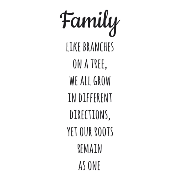 Naklejka dekoracyjna sentencja Family like branches on a tree 2436