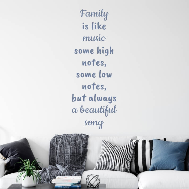 Szablon malarski sentencja Family is like music 2435