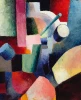 Reprodukcja Colored Composition of Forms, August Macke - Wzór graficzny. Złożone kształty w intensywnych kolorach, w tym